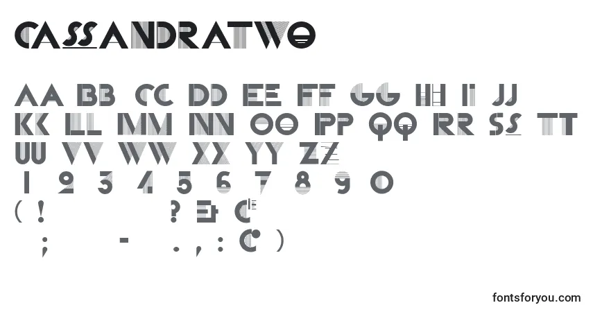 Schriftart CassandraTwo (122939) – Alphabet, Zahlen, spezielle Symbole