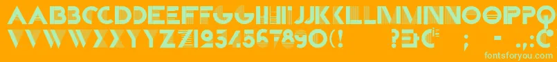 CassandraTwo Font – Green Fonts on Orange Background