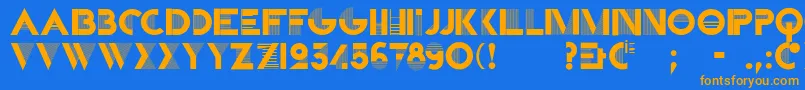 フォントCassandraTwo – オレンジ色の文字が青い背景にあります。