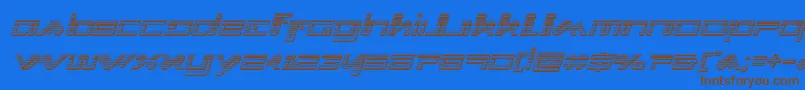Xephyrchromeital-Schriftart – Braune Schriften auf blauem Hintergrund