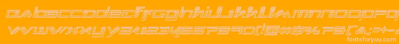 Xephyrchromeital-Schriftart – Rosa Schriften auf orangefarbenem Hintergrund