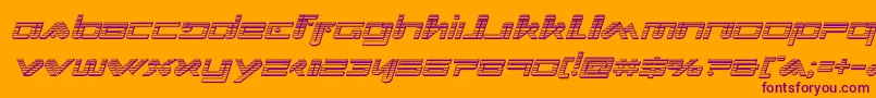 Xephyrchromeital-Schriftart – Violette Schriften auf orangefarbenem Hintergrund