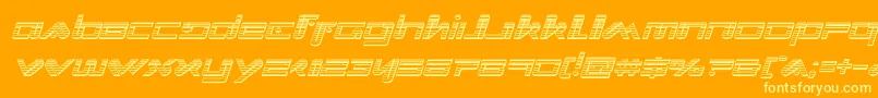 Xephyrchromeital Font – Yellow Fonts on Orange Background