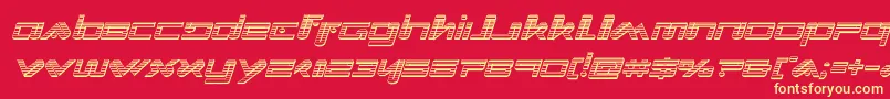Xephyrchromeital-Schriftart – Gelbe Schriften auf rotem Hintergrund
