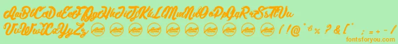 Cassandre PersonalUseOnly Font – Orange Fonts on Green Background