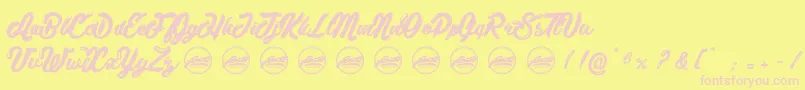 Cassandre PersonalUseOnly Font – Pink Fonts on Yellow Background