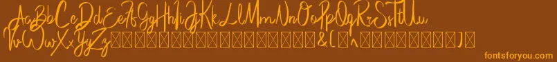 CasstinoDemo Font – Orange Fonts on Brown Background