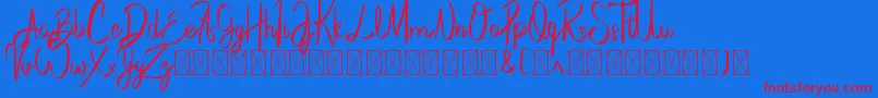 CasstinoDemo Font – Red Fonts on Blue Background