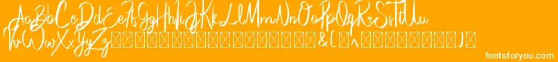 CasstinoDemo-Schriftart – Weiße Schriften auf orangefarbenem Hintergrund