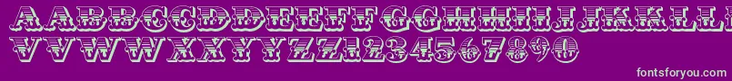 Cast Iron Font – Green Fonts on Purple Background