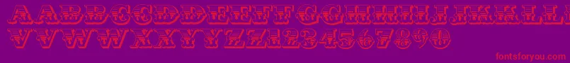 Cast Iron Font – Red Fonts on Purple Background