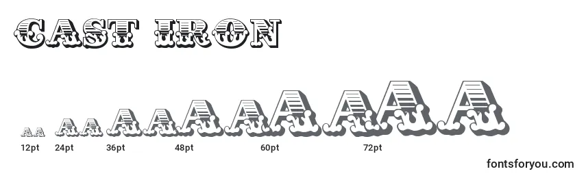 Размеры шрифта Cast Iron