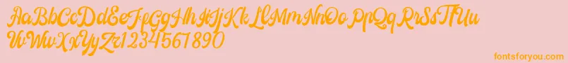 Castela Demo Font – Orange Fonts on Pink Background