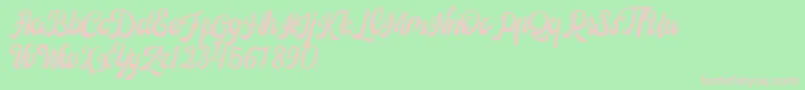 Castela Demo Font – Pink Fonts on Green Background