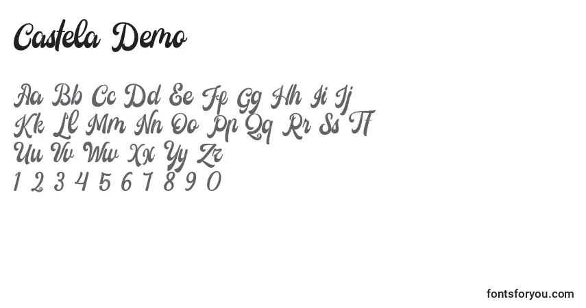 Шрифт Castela Demo (122945) – алфавит, цифры, специальные символы