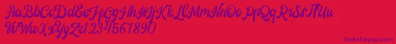 Castela Demo Font – Purple Fonts on Red Background