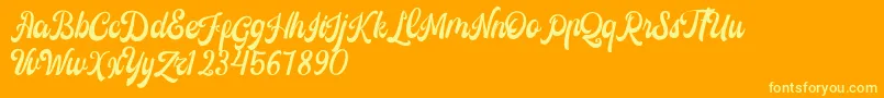 Castela Demo-fontti – keltaiset fontit oranssilla taustalla
