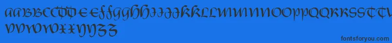 castiglione-Schriftart – Schwarze Schriften auf blauem Hintergrund