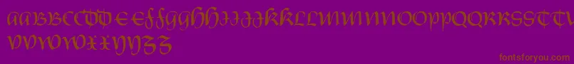 castiglione-Schriftart – Braune Schriften auf violettem Hintergrund