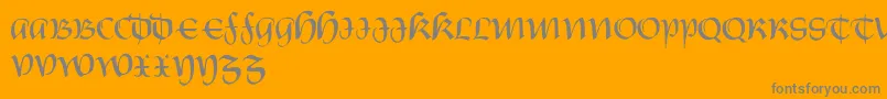 castiglione-Schriftart – Graue Schriften auf orangefarbenem Hintergrund