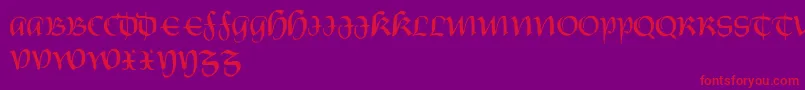 castiglione-Schriftart – Rote Schriften auf violettem Hintergrund