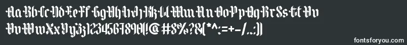 フォントCastillo – 黒い背景に白い文字