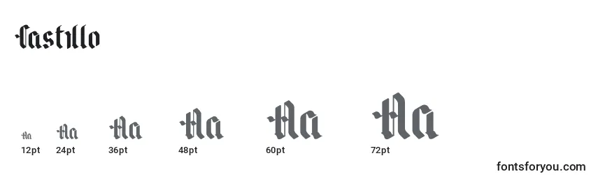 Размеры шрифта Castillo (122947)
