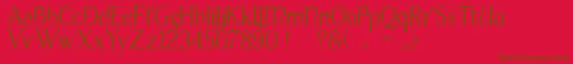 Casua-Schriftart – Braune Schriften auf rotem Hintergrund