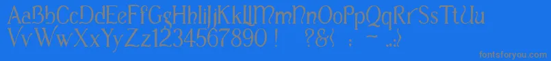 フォントCasua – 青い背景に灰色の文字