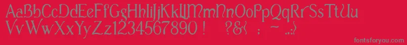 フォントCasua – 赤い背景に灰色の文字