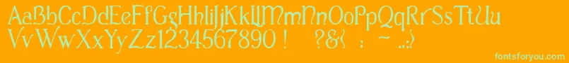 Casua Font – Green Fonts on Orange Background