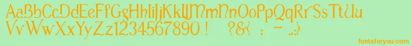 Casua Font – Orange Fonts on Green Background