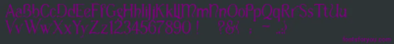 フォントCasua – 黒い背景に紫のフォント