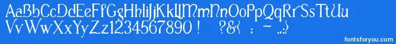 フォントCasua – 青い背景に白い文字