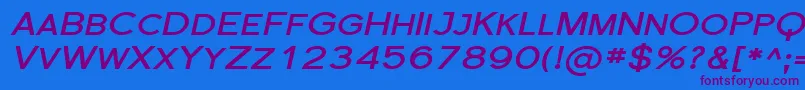 FlorencesansScExpBoldItalic Font – Purple Fonts on Blue Background