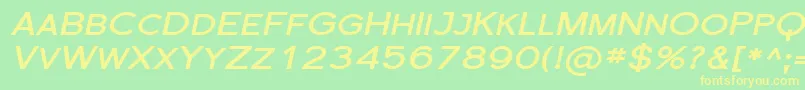 FlorencesansScExpBoldItalic Font – Yellow Fonts on Green Background