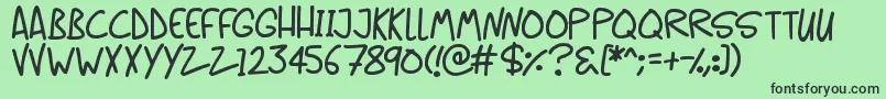 Fonte Casual Caps – fontes pretas em um fundo verde