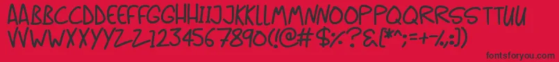 Casual Caps Font – Black Fonts on Red Background