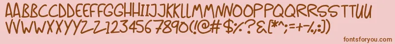 Fonte Casual Caps – fontes marrons em um fundo rosa