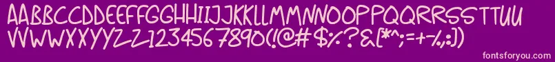Czcionka Casual Caps – różowe czcionki na fioletowym tle