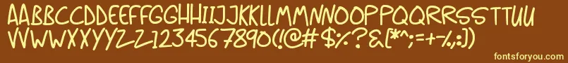 Casual Caps Font – Yellow Fonts on Brown Background