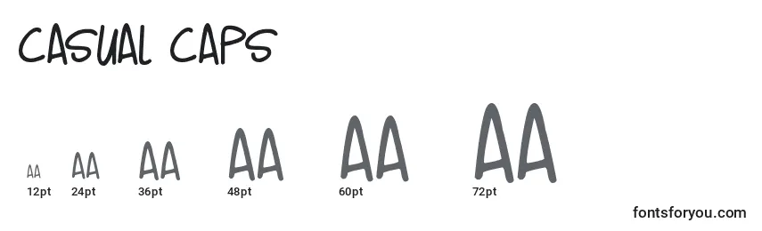 Размеры шрифта Casual Caps