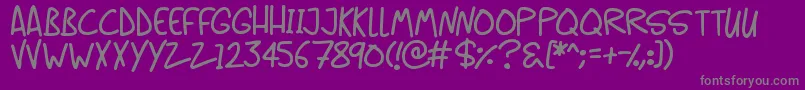 Casual Caps Font – Gray Fonts on Purple Background