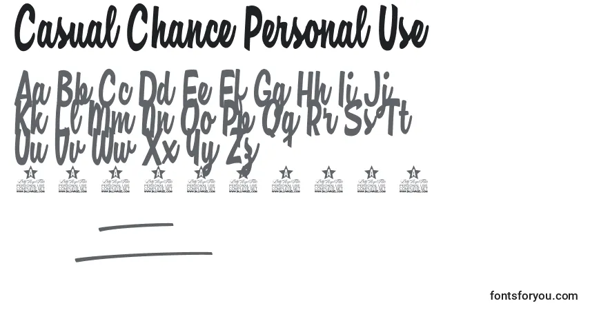 Schriftart Casual Chance Personal Use – Alphabet, Zahlen, spezielle Symbole