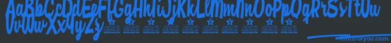 Casual Chance Personal Use-Schriftart – Blaue Schriften auf schwarzem Hintergrund