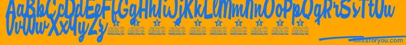 Czcionka Casual Chance Personal Use – niebieskie czcionki na pomarańczowym tle