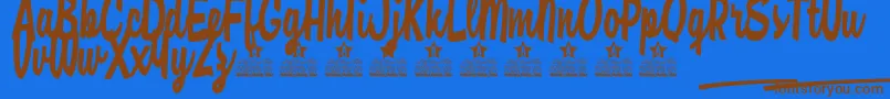 Casual Chance Personal Use Font – Brown Fonts on Blue Background