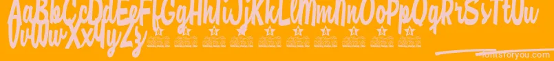 Casual Chance Personal Use Font – Pink Fonts on Orange Background