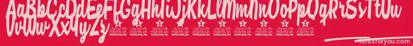 Casual Chance Personal Use Font – Pink Fonts on Red Background