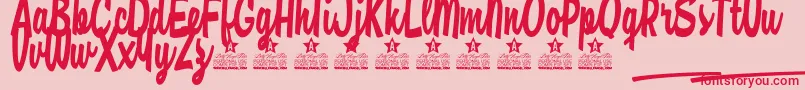 Casual Chance Personal Use-fontti – punaiset fontit vaaleanpunaisella taustalla